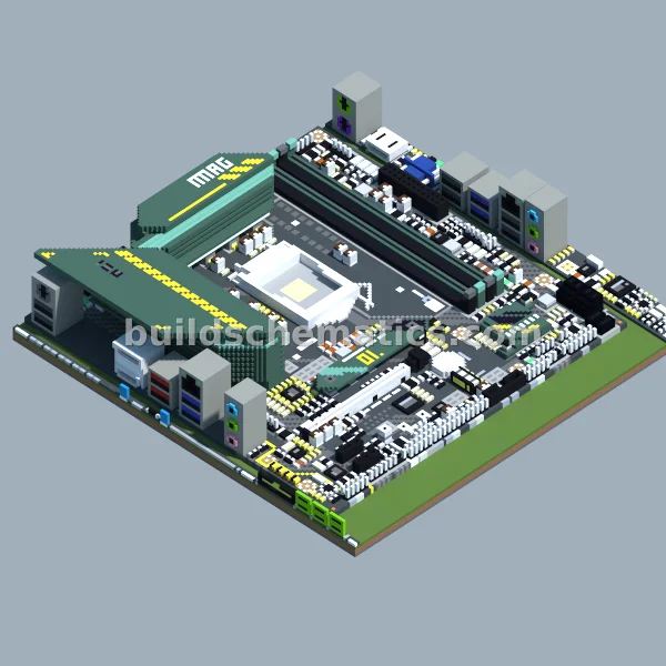 MSI B560M Bazooka Motherboard Voxel Art