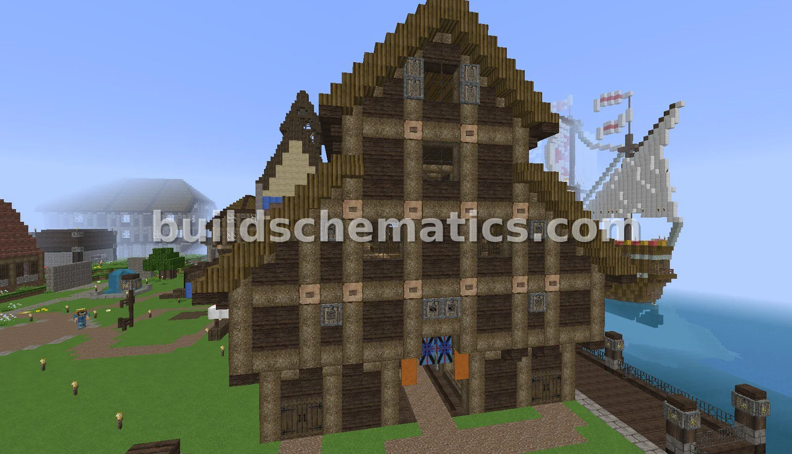 Medieval Market Hall With Shops — view 2