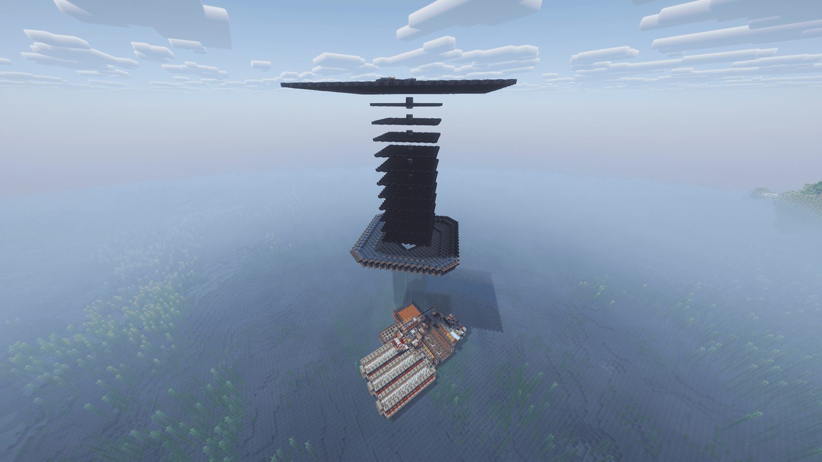Automated Mob Grinder with Sugar Cane Farm and Rocket Crafter