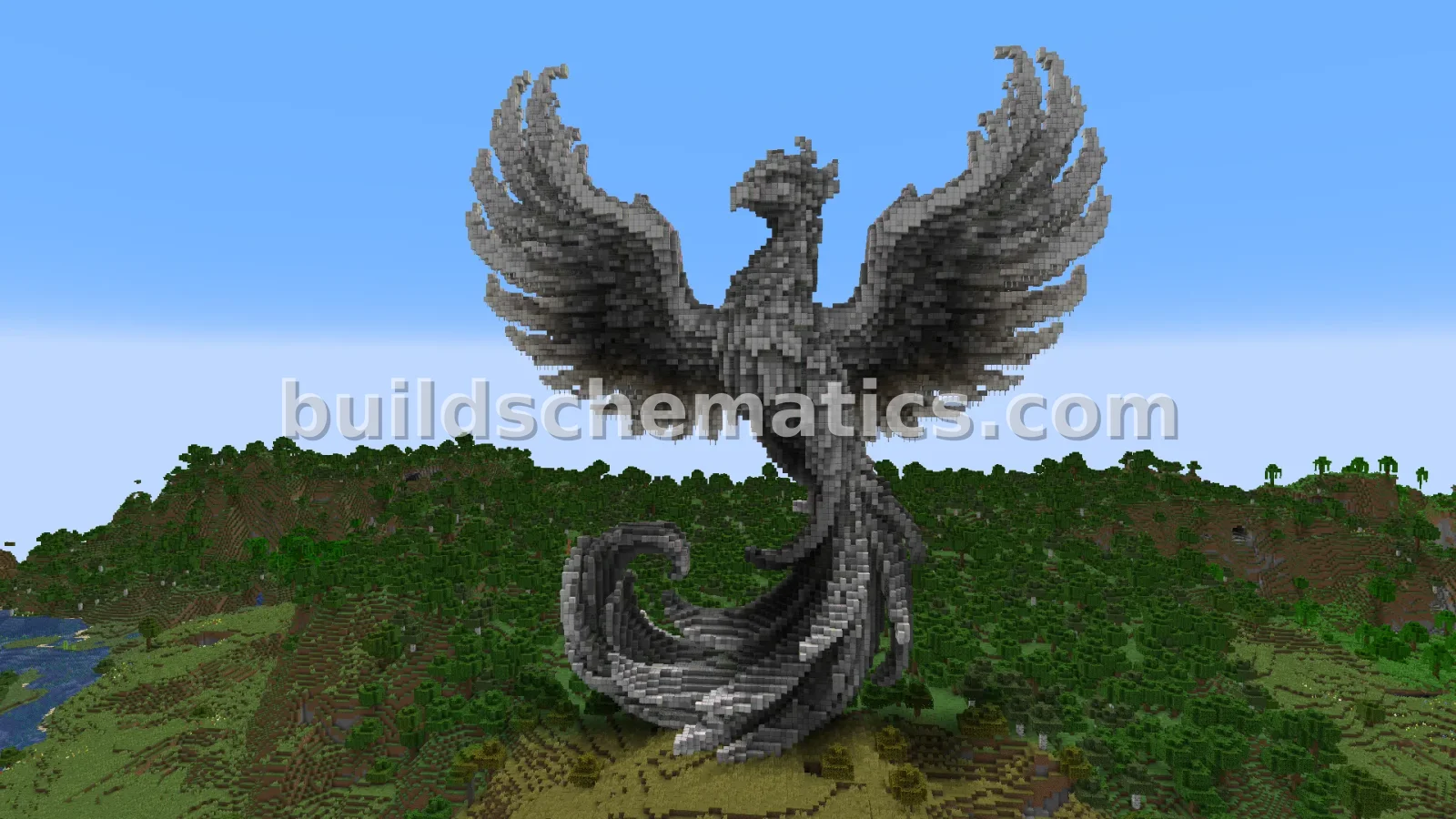 Majestic Phoenix Statue Minecraft Build
