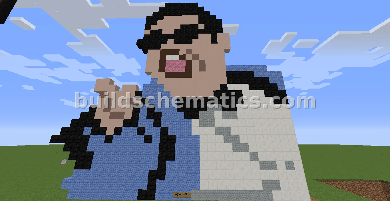 Psy Pixel Art Sculpture