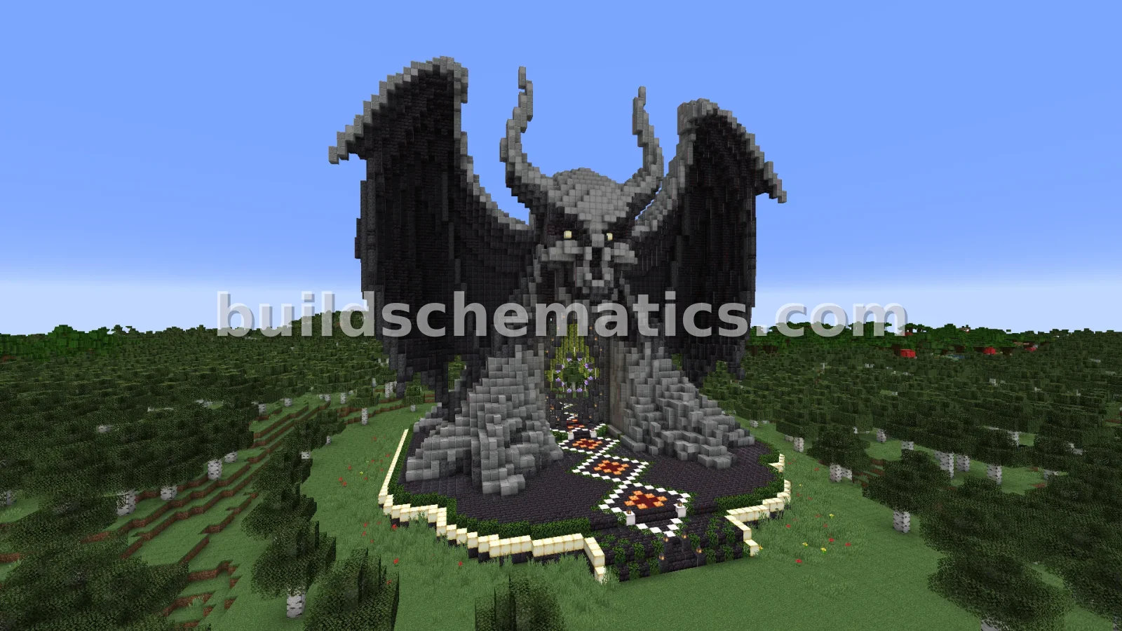 Nether Portal Skull Statue Minecraft Build