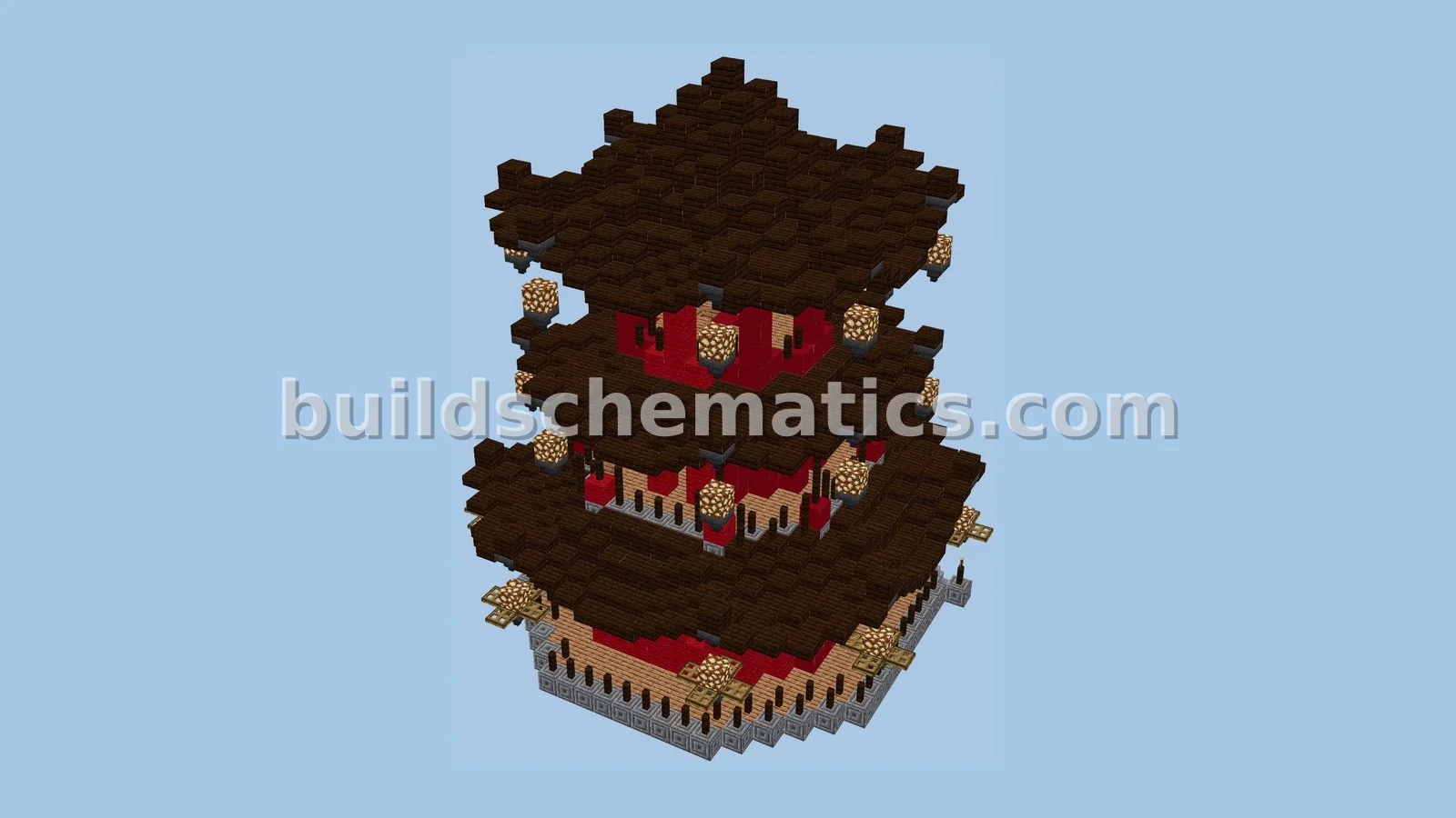 Dark Oak Japanese Pagoda