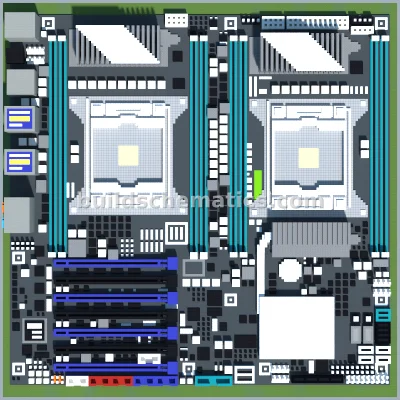 ASUS Z9PE-D8 WS Motherboard Pixel Art — view 2