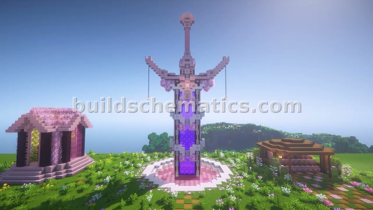 Japanese Katana Inspired Cherry Blossom Nether Portal — view 2