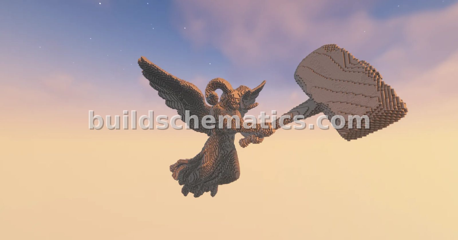 Angel War Statue Minecraft Build — view 3