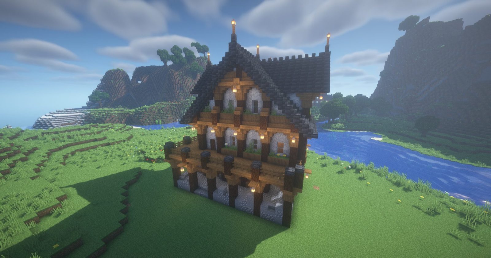 Rustic House With Wrap-Around Patio