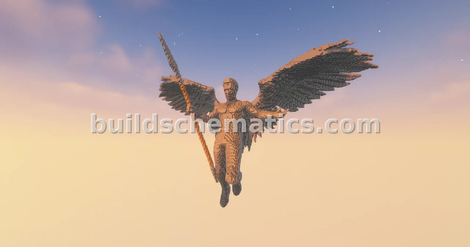 Spear Angel 2 Statue Minecraft Sculpture