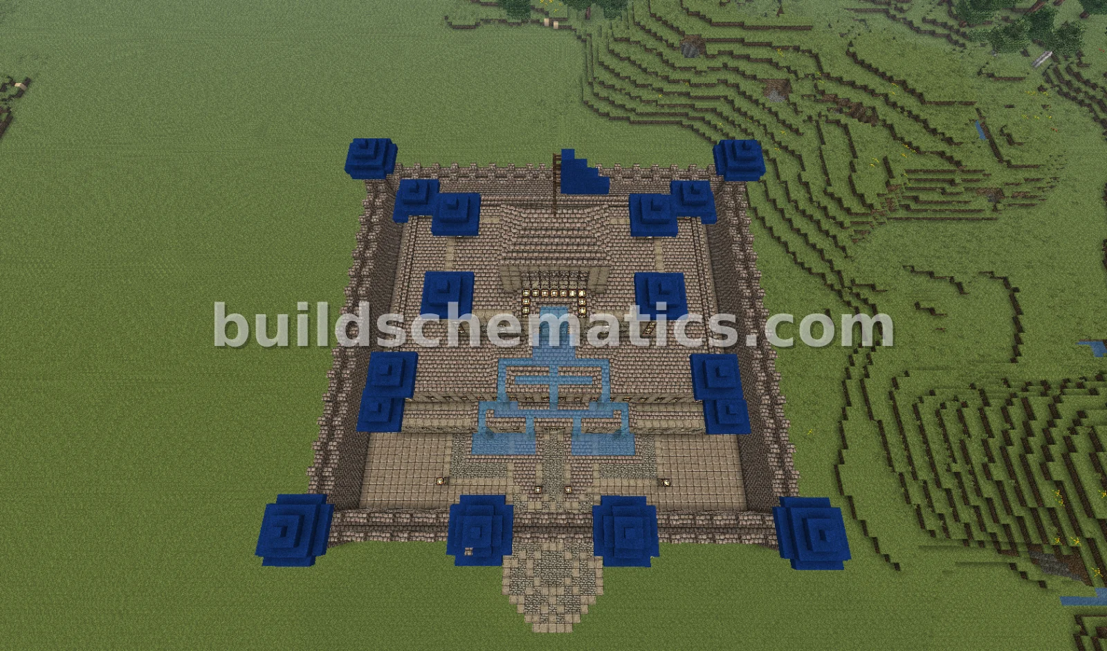 Large Blue Stone Castle Structure — view 2