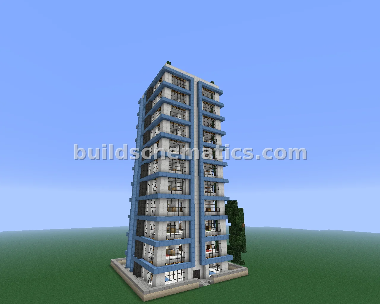 Modern Residential Tower with House Interior