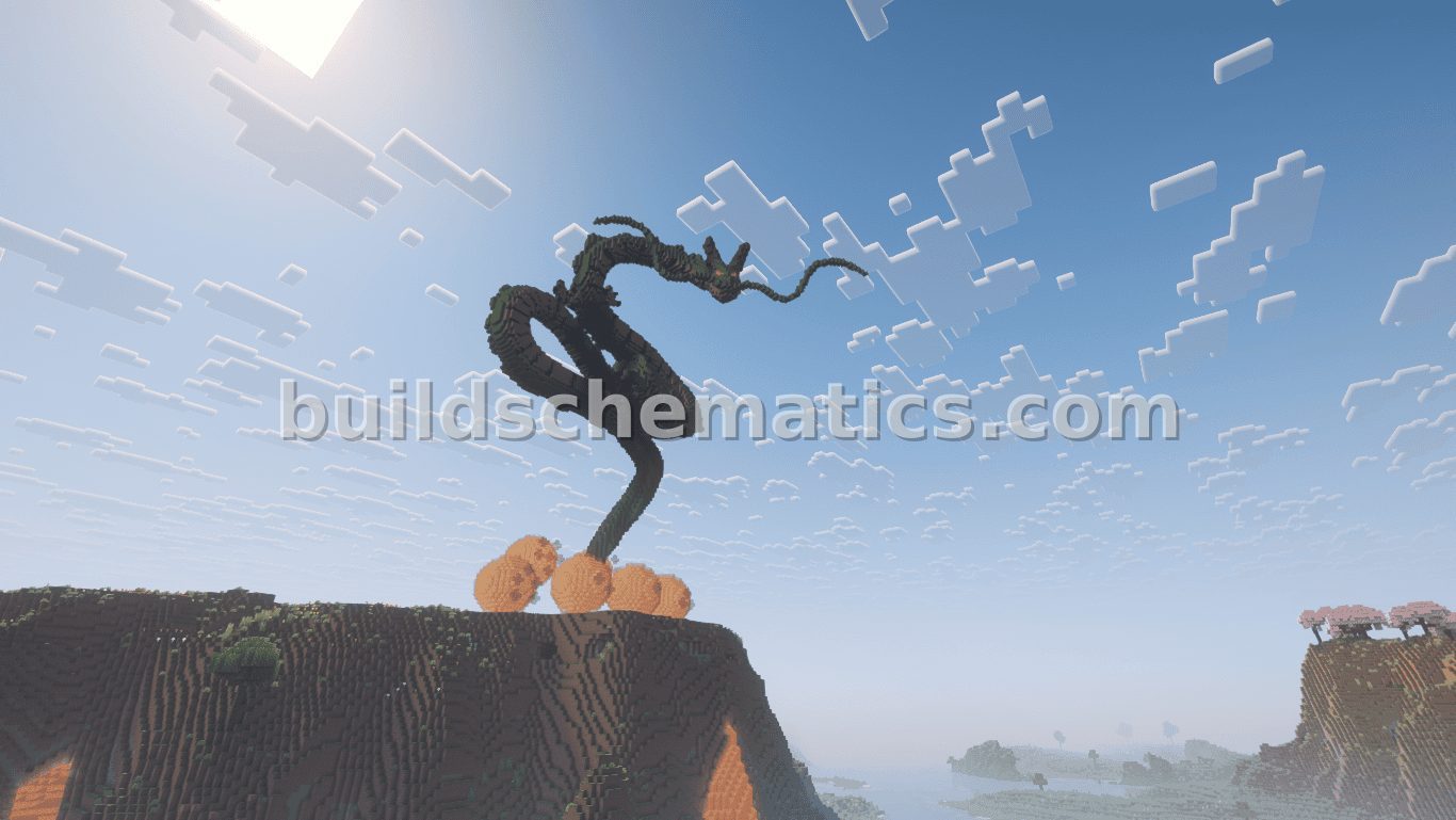 Dragon Ball Shenron Minecraft Statue Build — view 3
