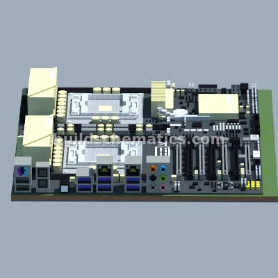 ASUS Z10PE-D8 WS Motherboard Pixel Art — view 3