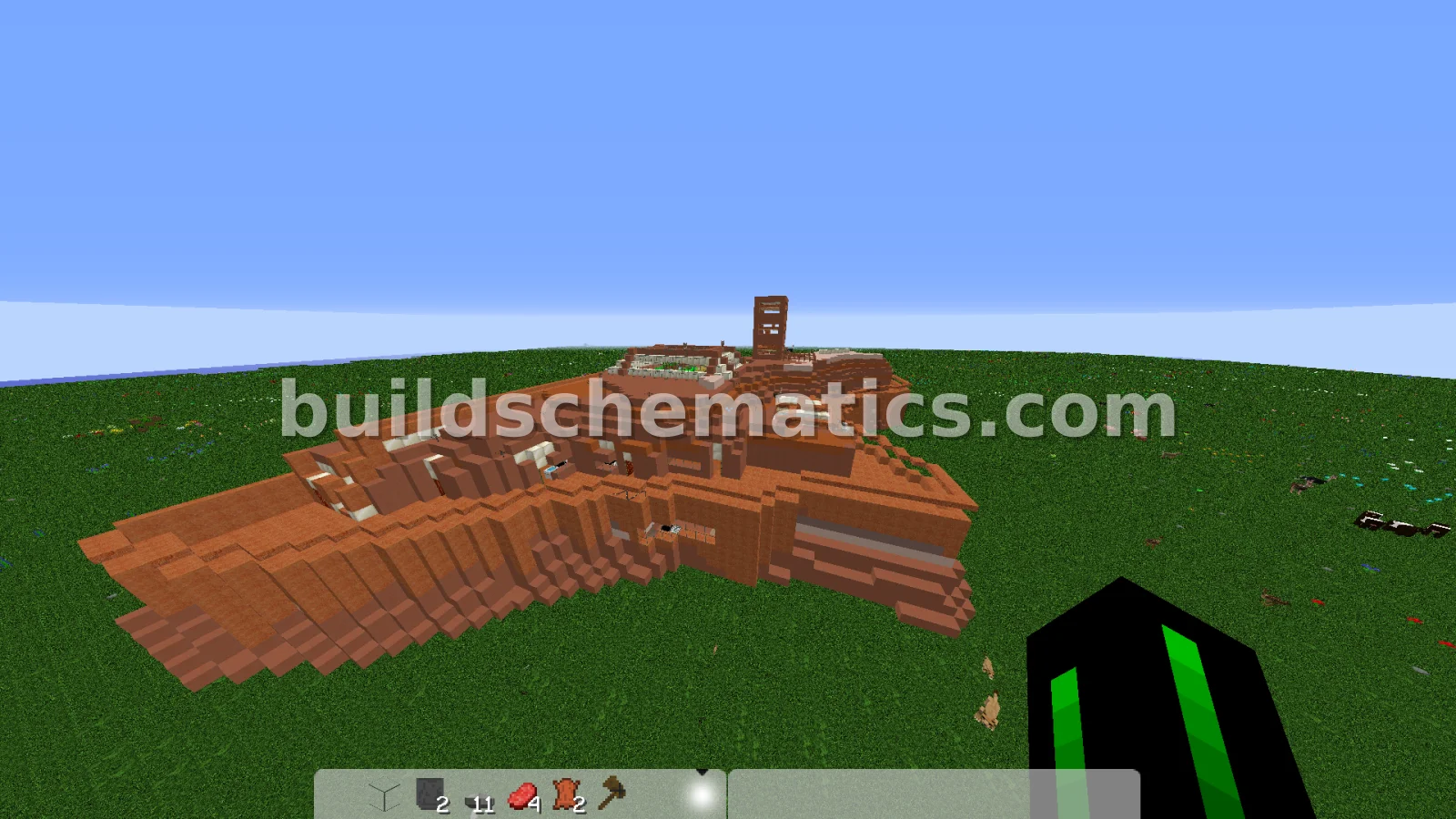 Clay Mountain Village with Farm and Tower