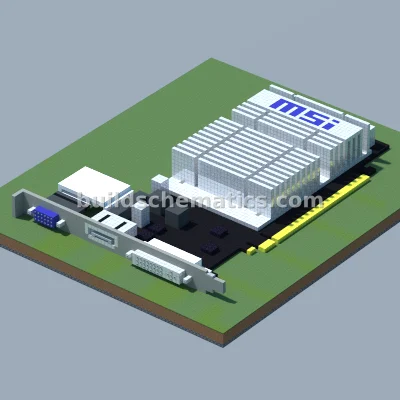 MSI Radeon HD 5450 Graphics Card Pixel Art
