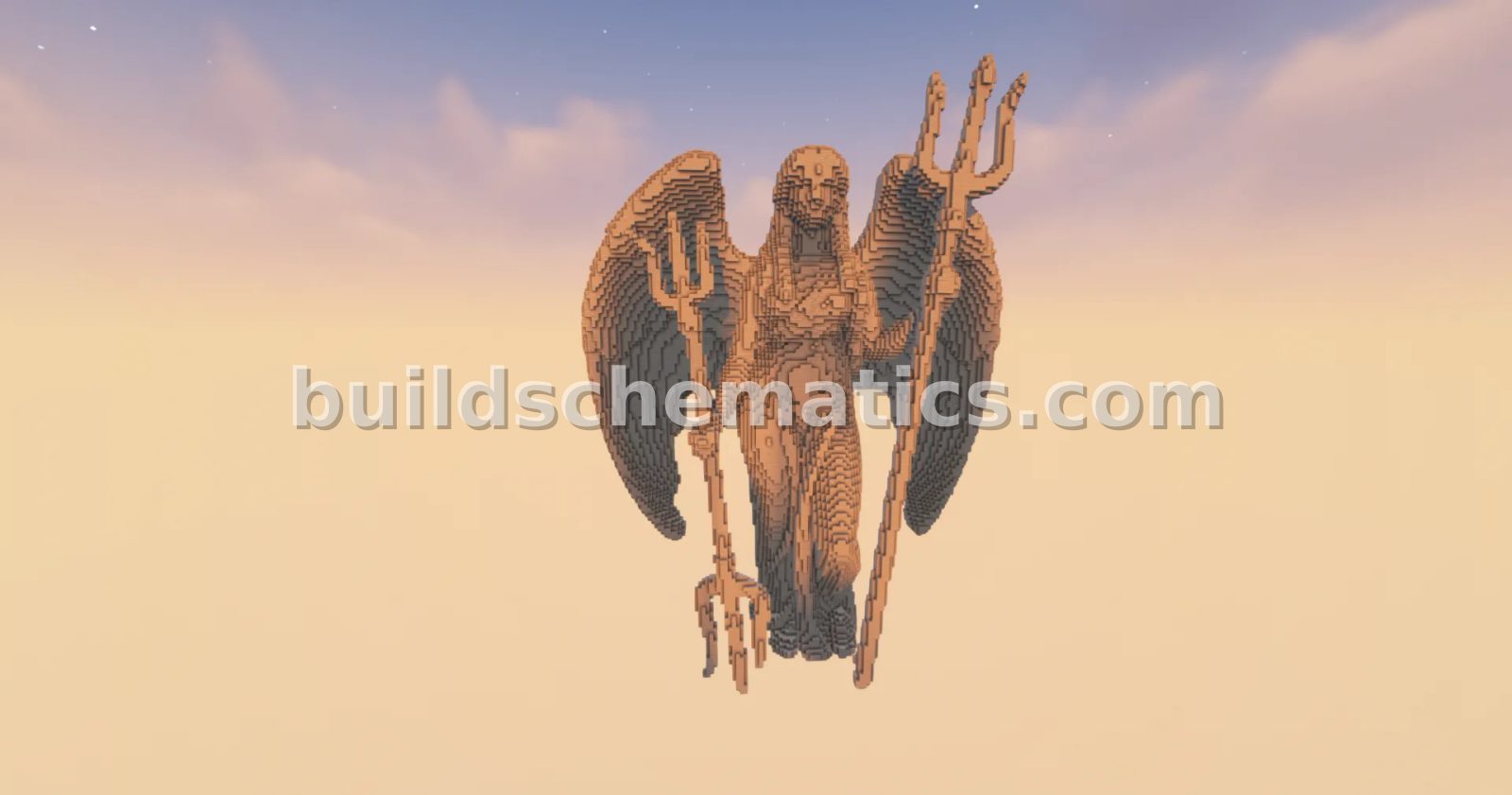 Trident Angel Statue Minecraft Build