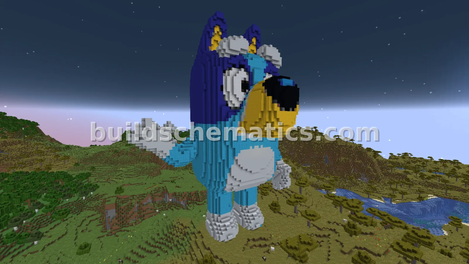 Bluey Statue Minecraft Sculpture — view 3
