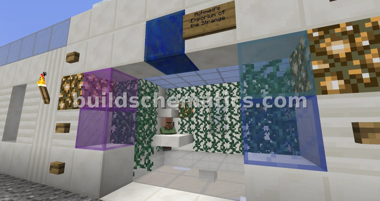Floating Marble Village with Custom Villagers — view 4