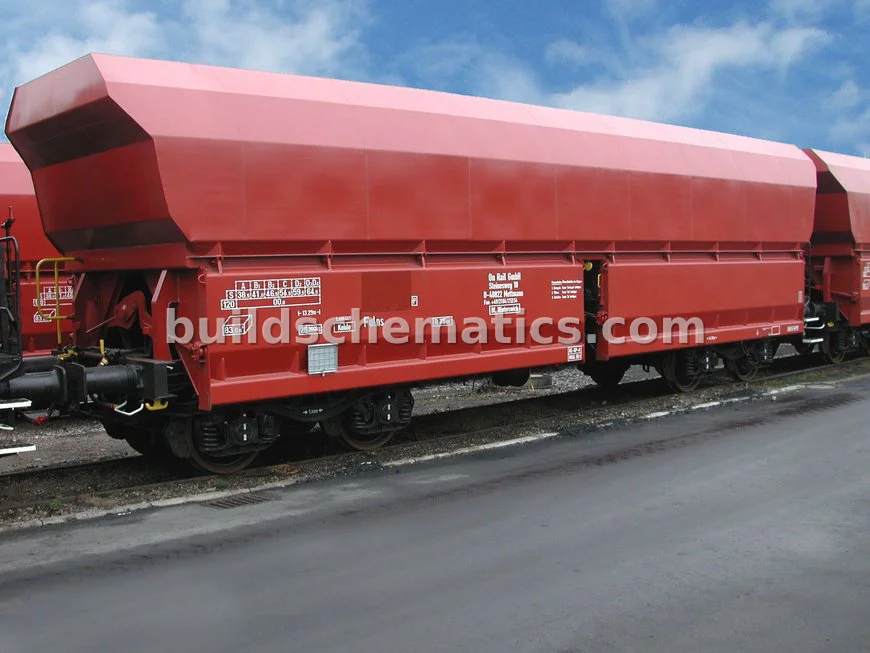 Modern Bulk Cargo Train Wagon — view 3