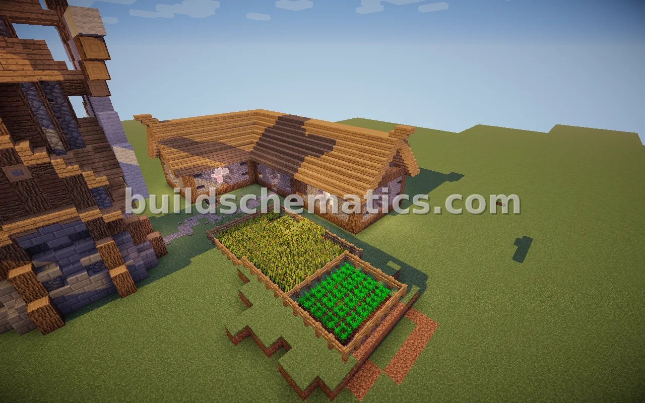 Medieval Farmhouse With Windmill