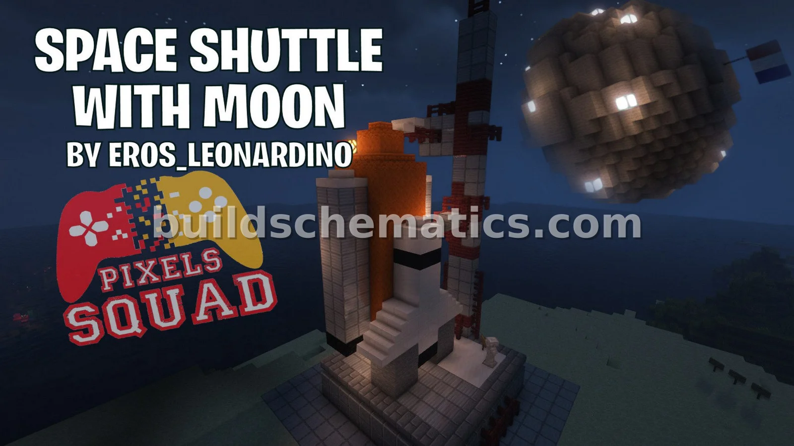Modern Space Shuttle and Moon Display