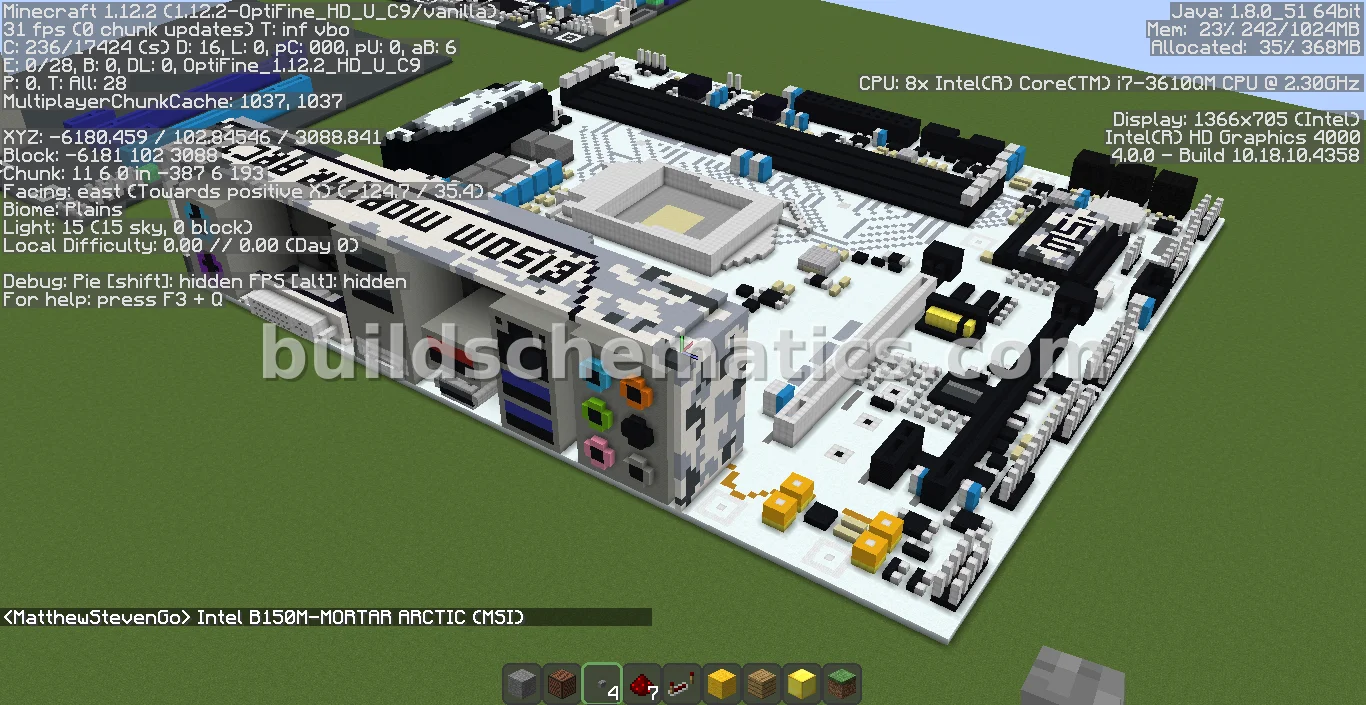 MSI Mortar Arctic Motherboard Pixel Art