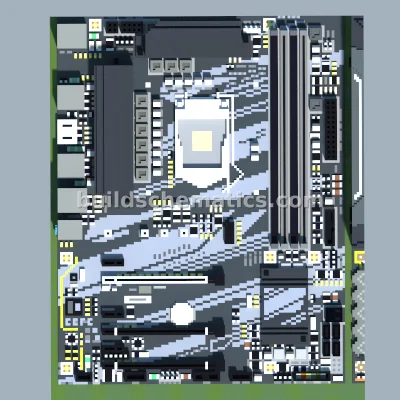 Gigabyte Z390 UD V2 Motherboard Pixel Art — view 2