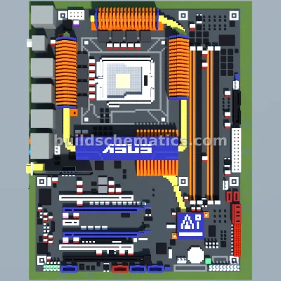 ASUS P5E3 Premium Motherboard Pixel Art — view 2