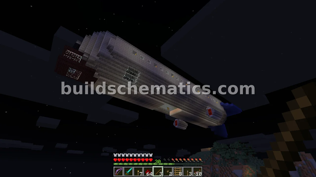 Functional Destroyer Airship with Weapons — view 2