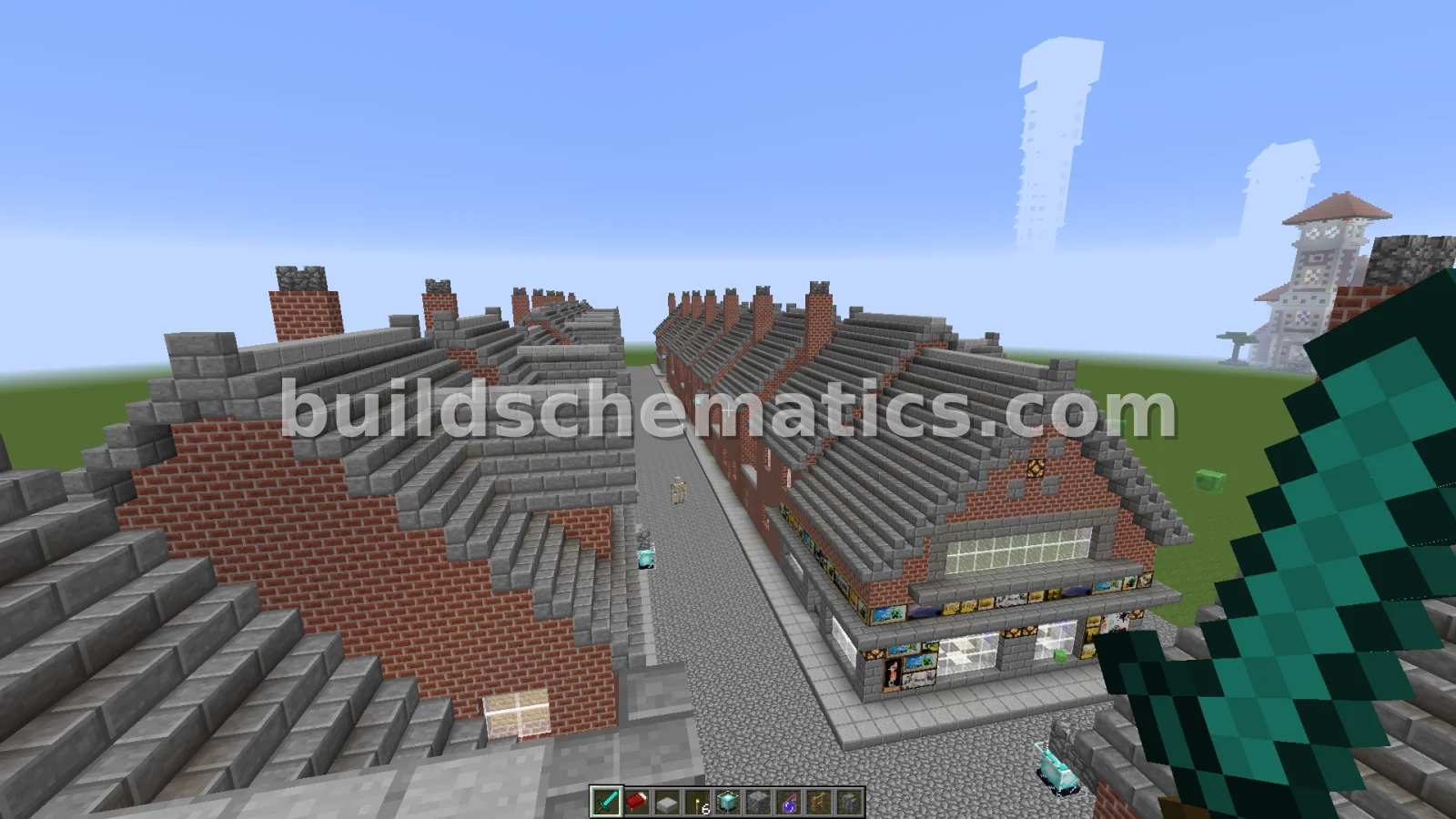 Terraced Shop with Sidewalk — view 3