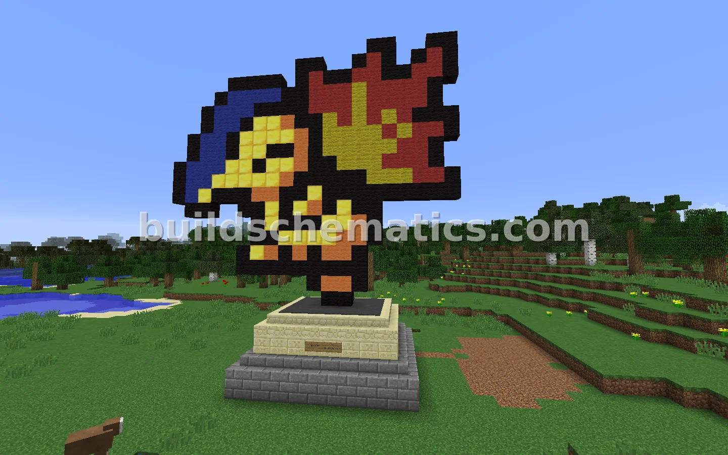 Cyndaquill Pixel Art Statue