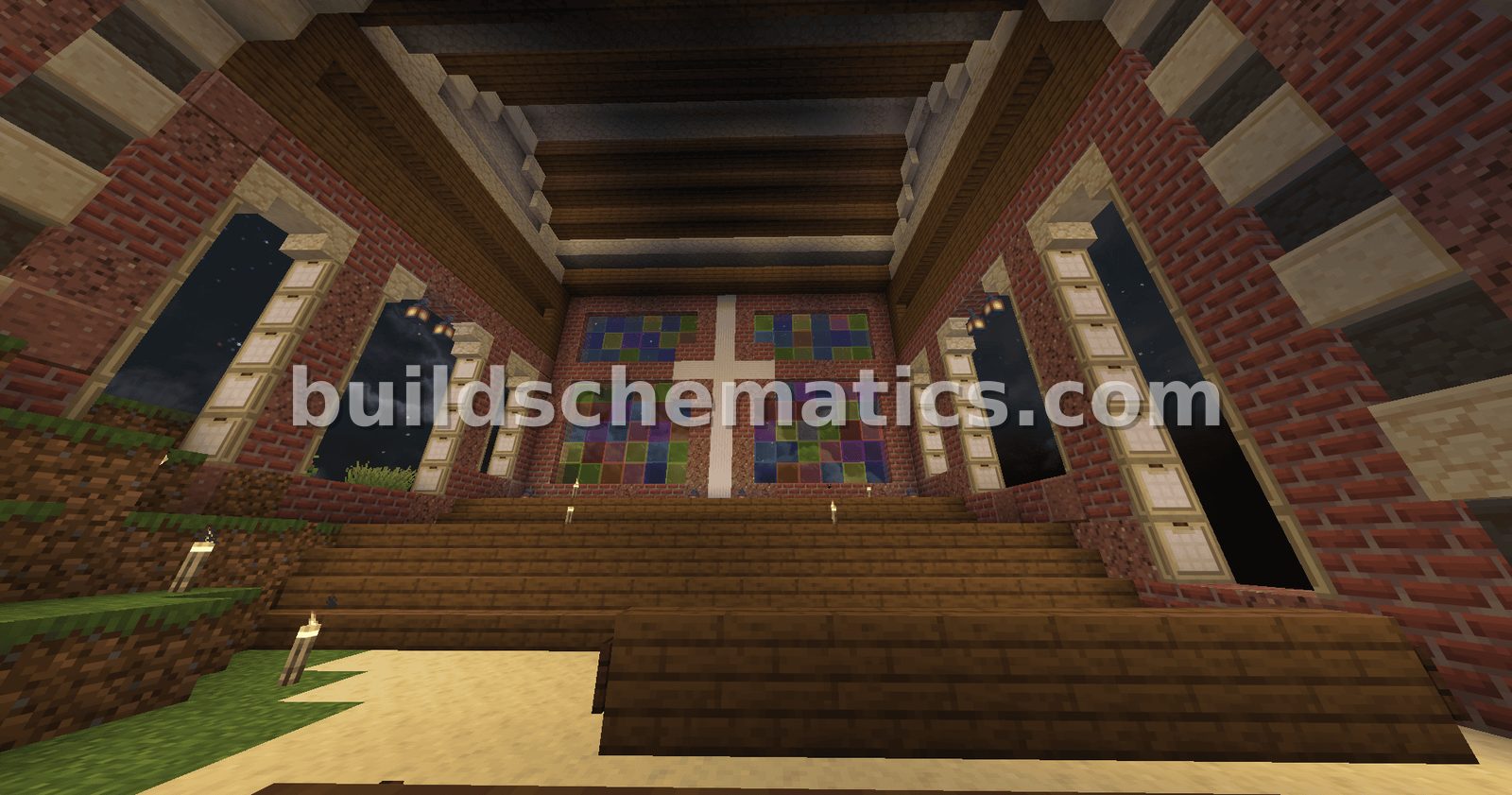 Mountain Church With Stained Glass — view 3