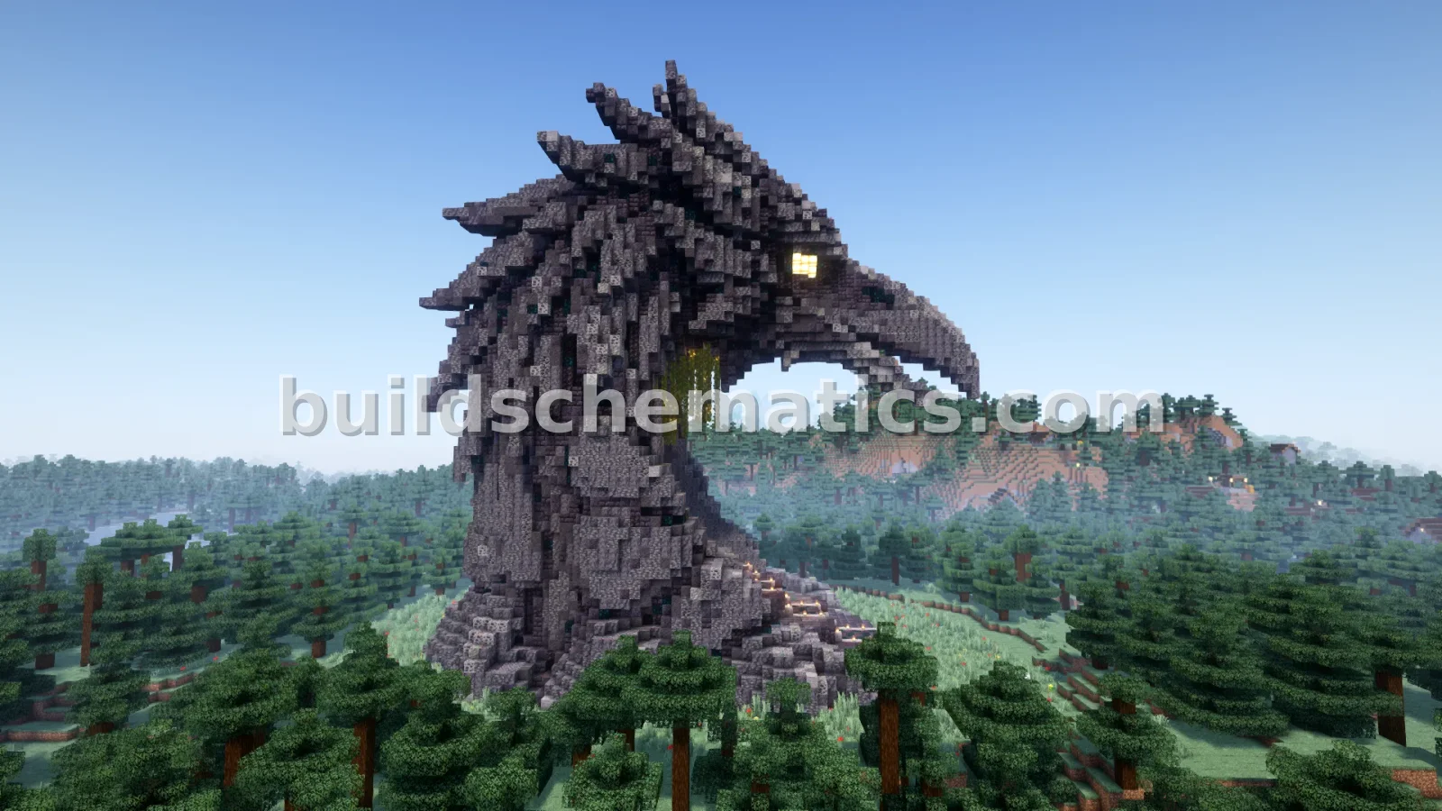 Raven Head Nether Portal Statue Build — view 2