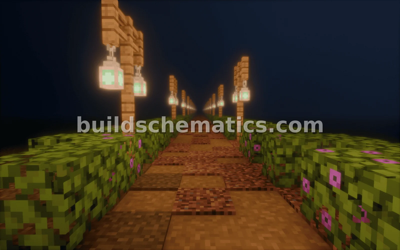 Illuminated Azalea Garden Path