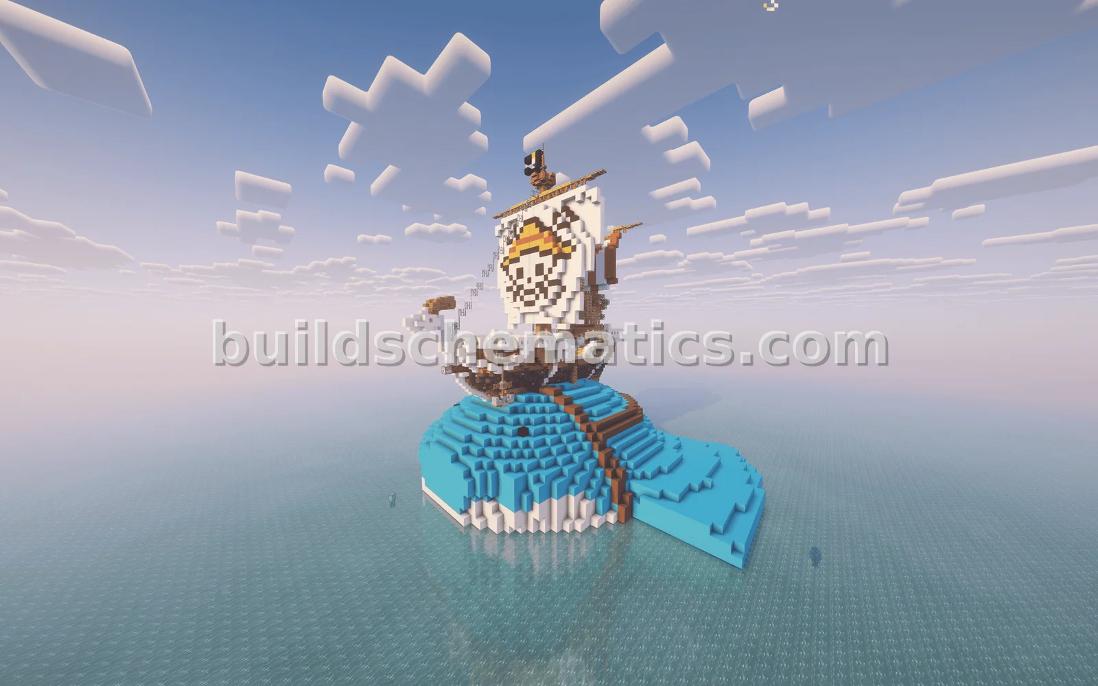 Pokemon Wailmer Carrying One Piece Going Merry Ship