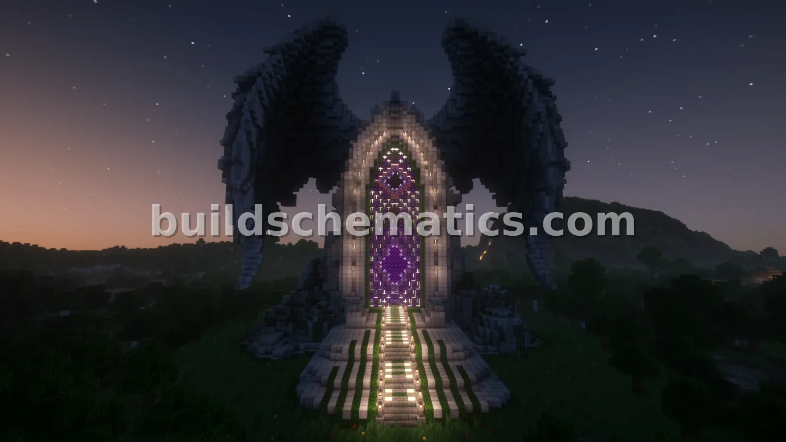 Angel Wings Elysium Nether Portal Statue Build — view 5