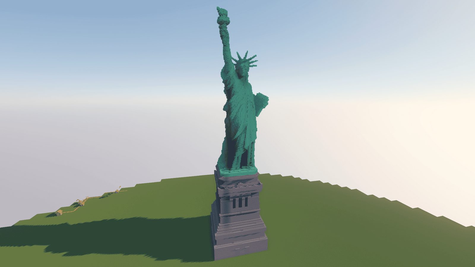 Giant Copper And Stone Statue of Liberty