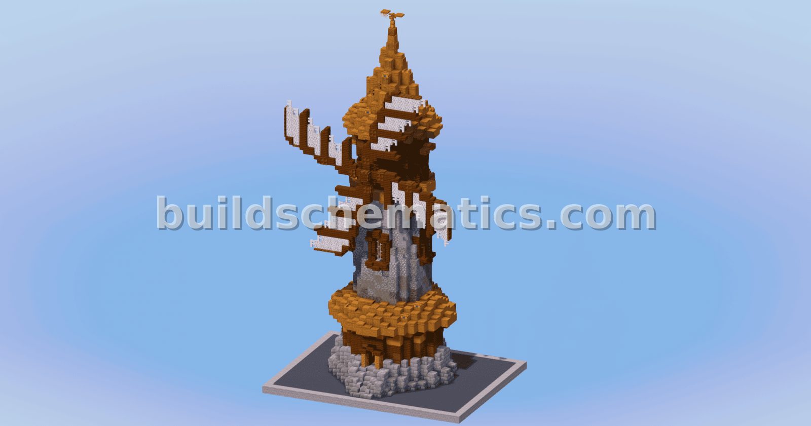 Medieval Dark Oak Windmill Tower