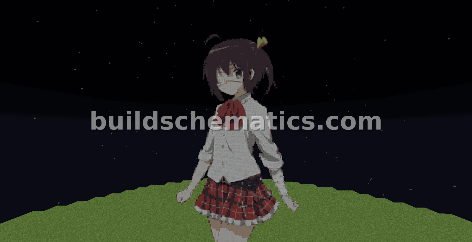 Rikka Takanashi Pixel Art Statue