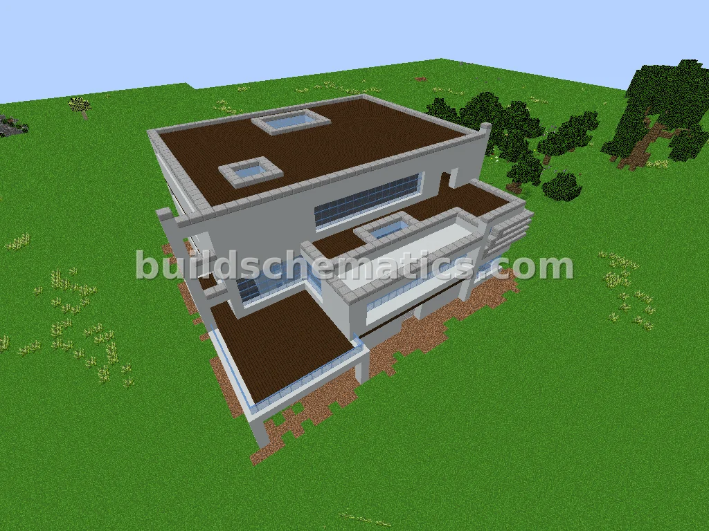 White Concrete Modern Mansion — view 2