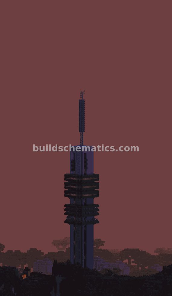 Hilversum Broadcasting Tower 1:1.5 Scale Minecraft Replica — view 4