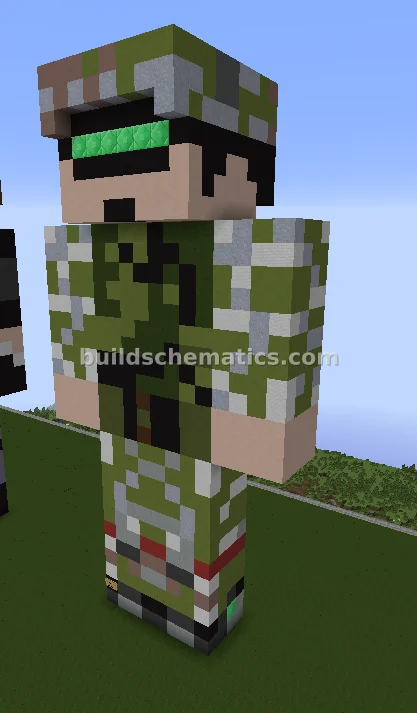 Army Soldier Pixel Art Statue