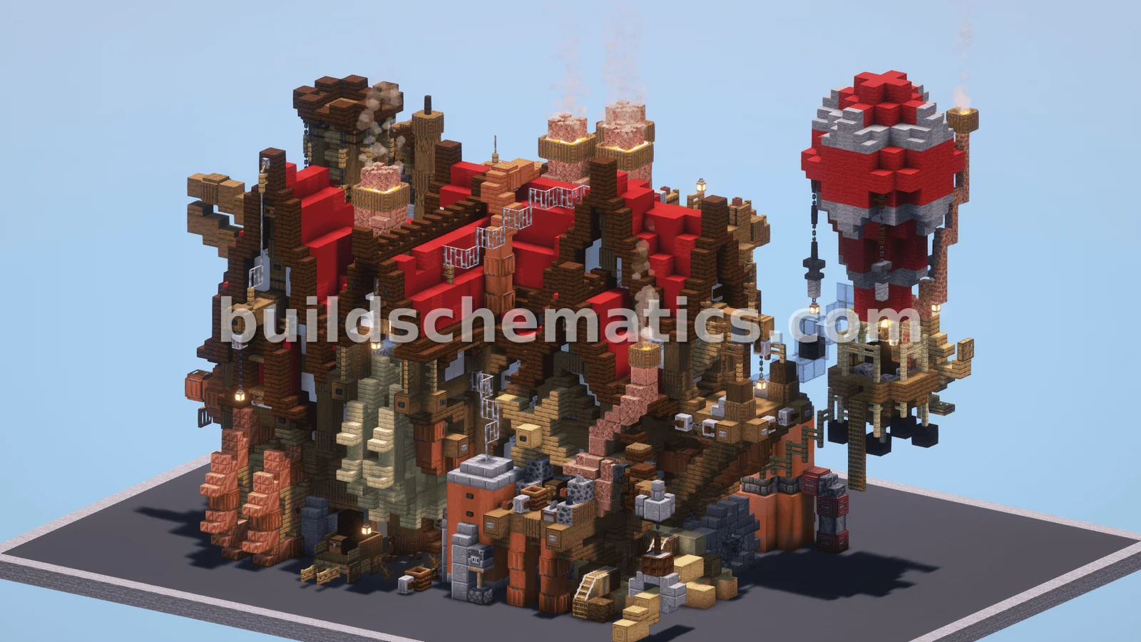 Steampunk Medieval Red House