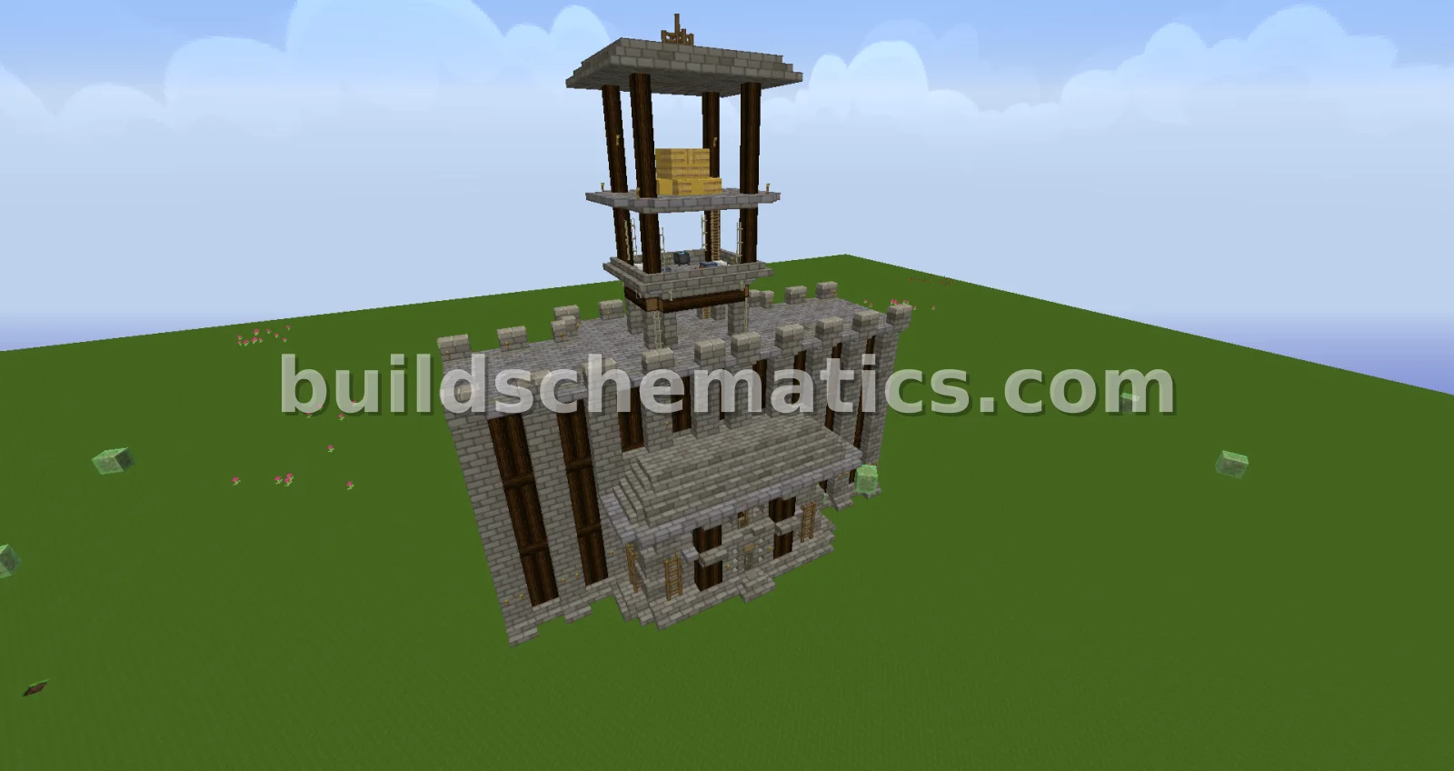 Medieval Guard Tower with Signal Fire — view 4