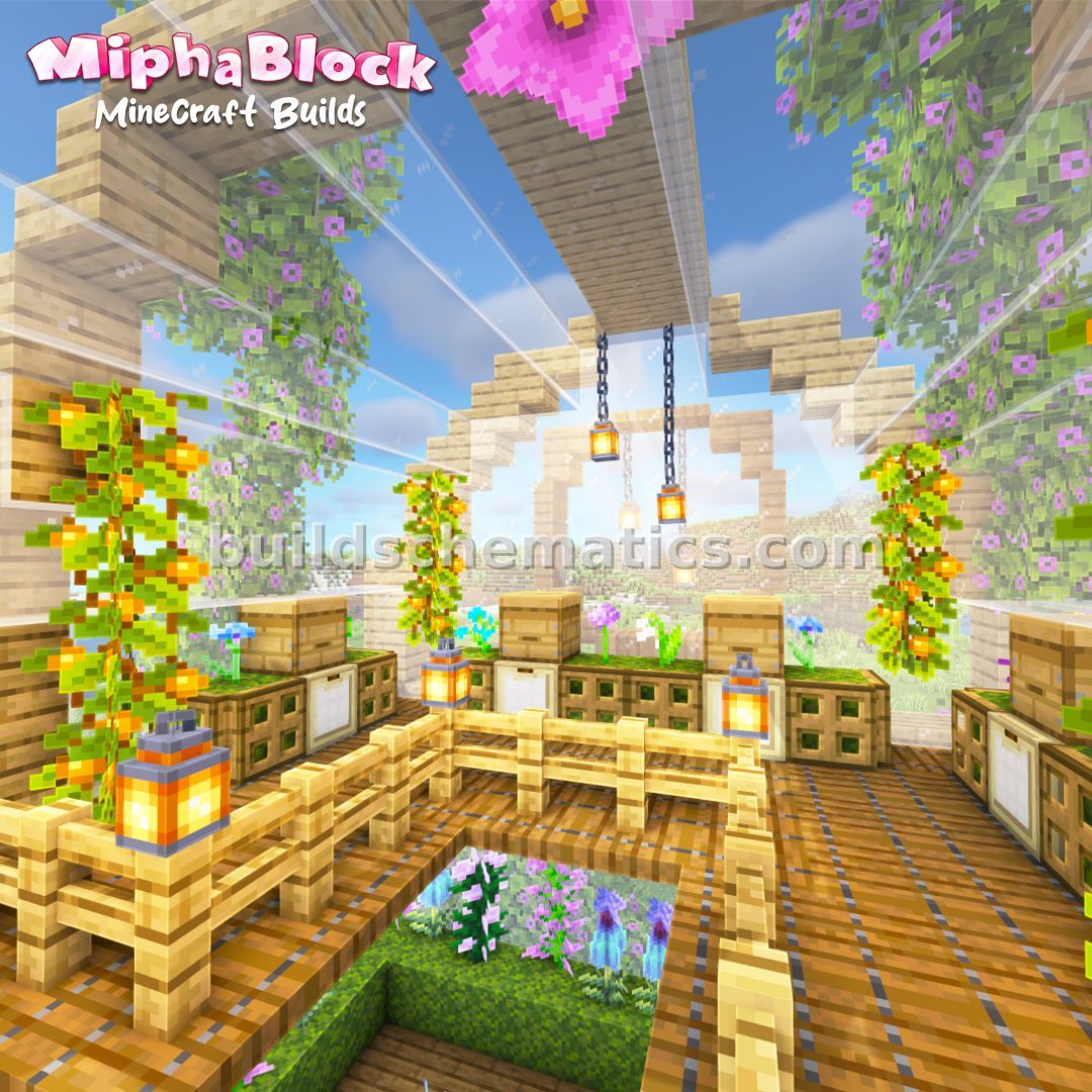 Symmetrical Oak and Glass Botanical Greenhouse — view 2