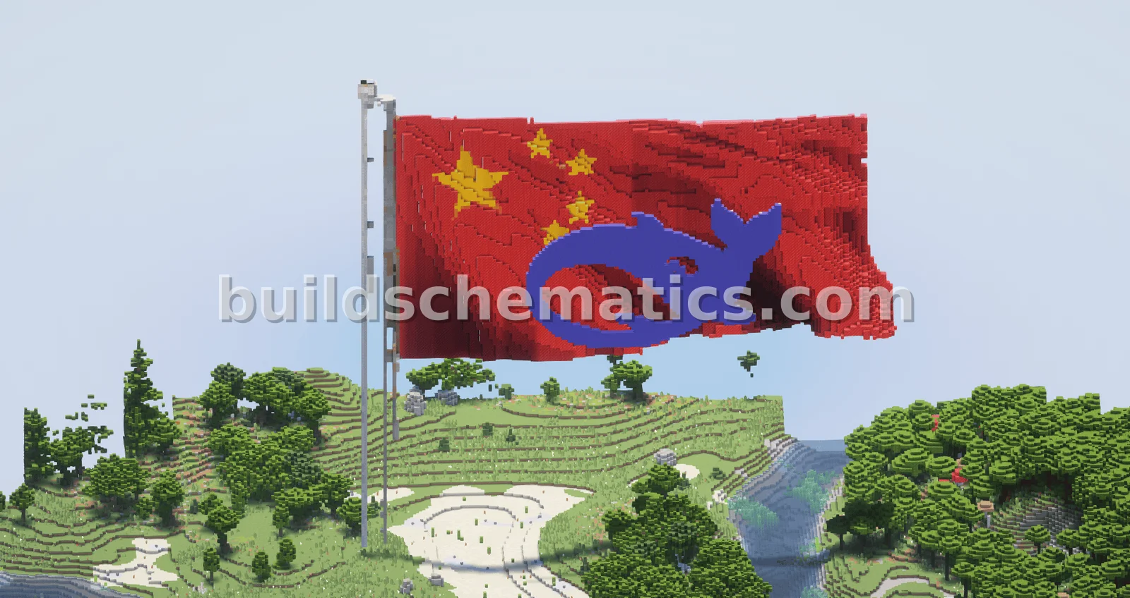 Deepseek Logo Chinese Flag Statue