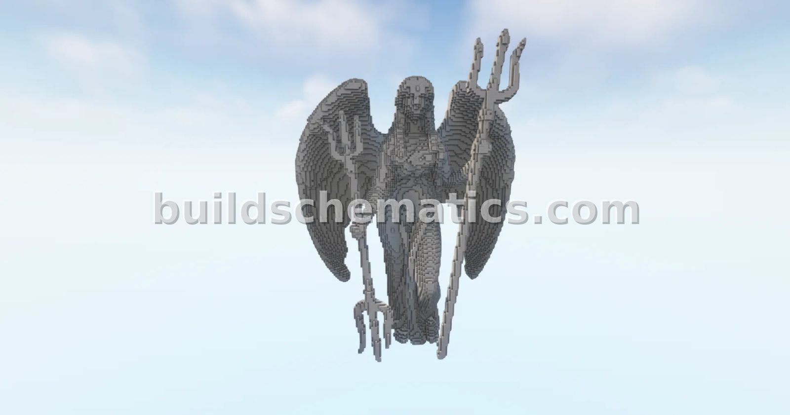 Trident Angel Statue Minecraft Build — view 2
