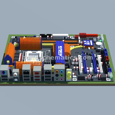 ASUS P5E3 Premium Motherboard Pixel Art — view 3