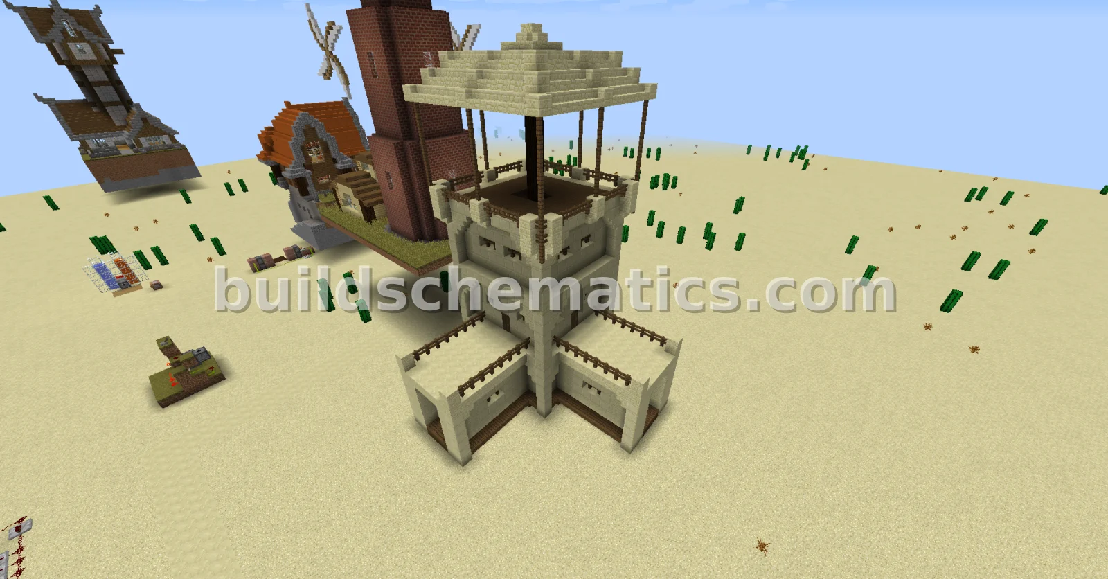 Desert Village Watchtower with Spiral Staircase