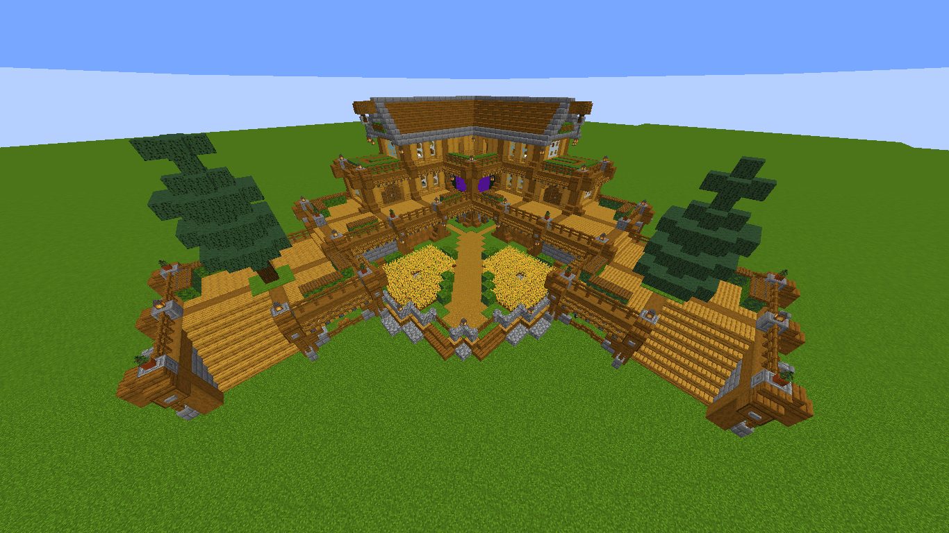 Rustic Symmetrical Mansion with Integrated Farms