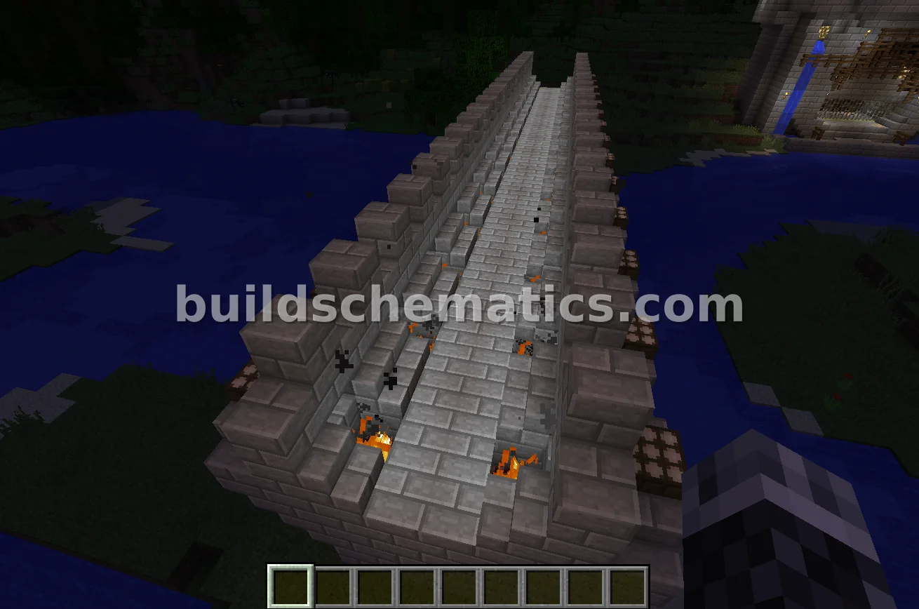 Castle Bridge with Auto-Lighting Fireplaces — view 2